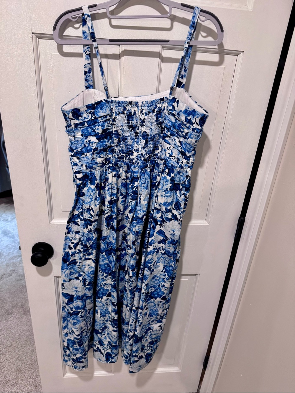 Abercrombie & Fitch Blue Floral Square-Neck Midi Dress - Picture 3 of 4